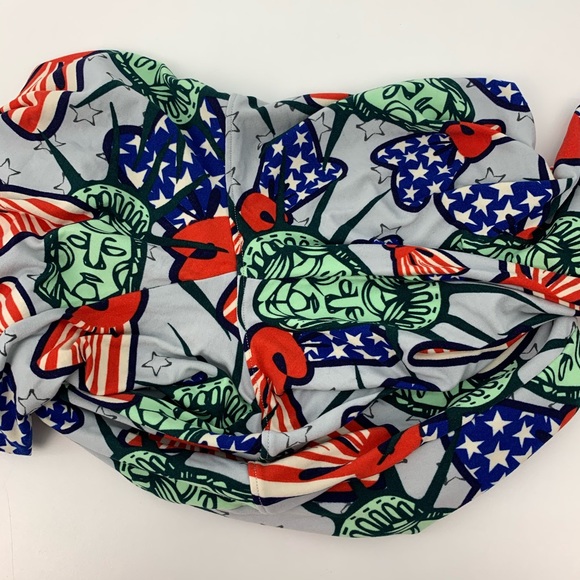 Lularoe Leggings Lady Liberty Red White Blue Star - Picture 7 of 11